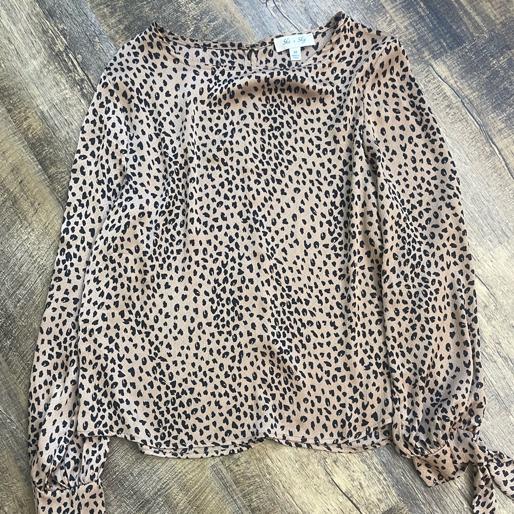 Cheetah Print Long Sleeve Blouse.